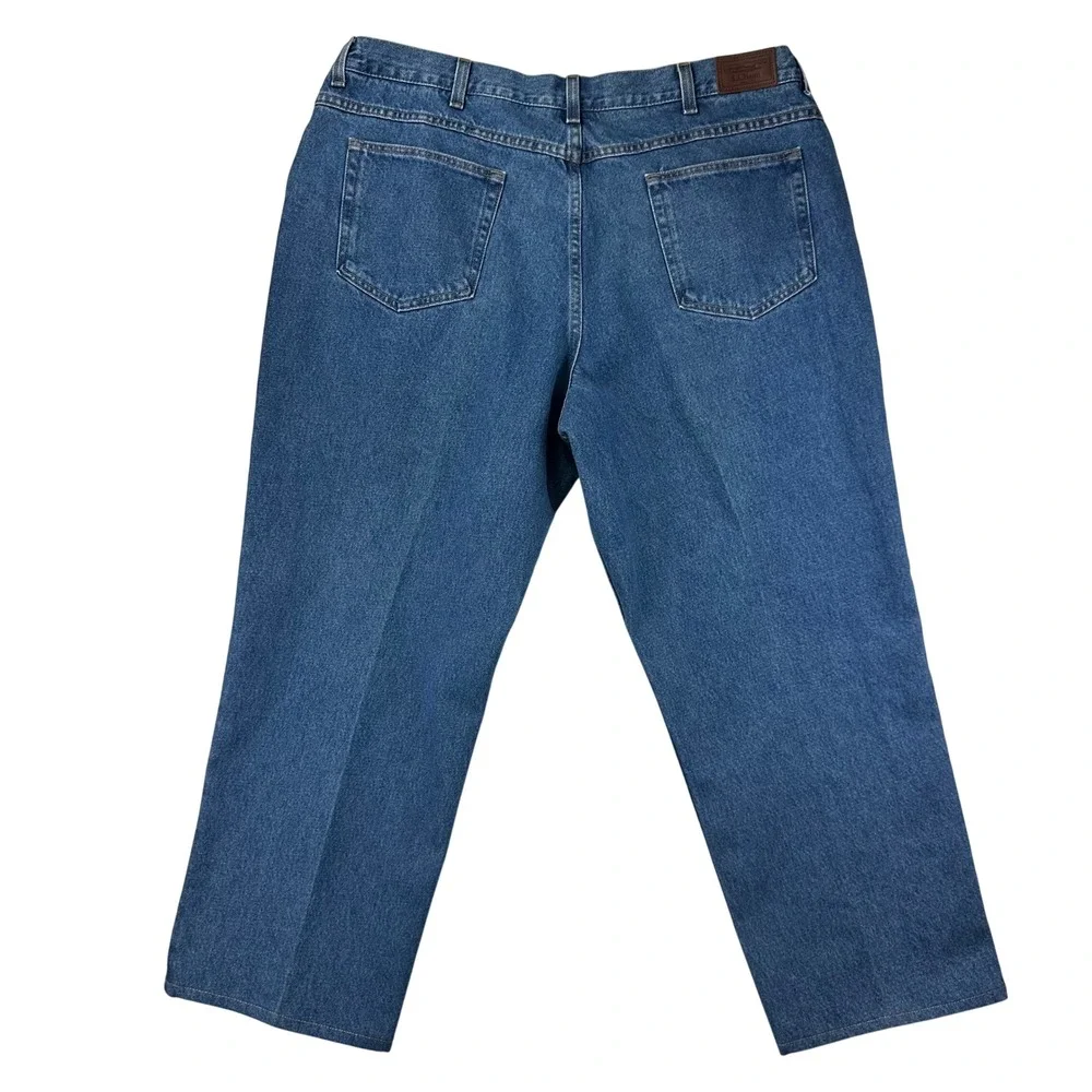 LL‎ Bean Jeans Mens Comfort Waist Straight 42x29 Blue Denim VTG Cotton 250265